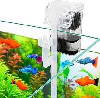 PetzLifeworld Mini Compact Transparent Hang On Filter | YMB-301 | 2.5 Watts | 250L/Hr for Small Aquarium Fish Tank Upto 30Cm and for Bowl with Aqdjustable Flow Controller