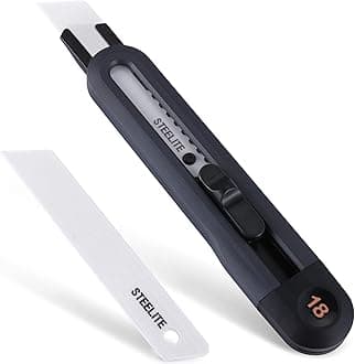 Steelite Ceramic Utility Knife Safety Box Cutter Package and Box Opener Extra Long Insulation Foam Tool Safe Retractable Ceramic Blade