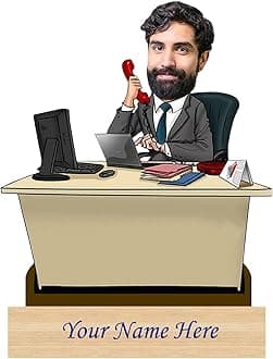 Incredible Gifts Personalized Caricature For Business Man with Custom Name (Table Top)