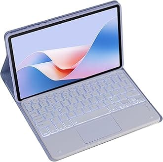 Magnetic Detachable Wireless Keyboard & Mouse Combo with Leather Cover for Honor Pad MagicPad 2 12.3-inch Tablet – Full Wrapped Protection Keyboard Case (Purple,Backlight Touch Pad)