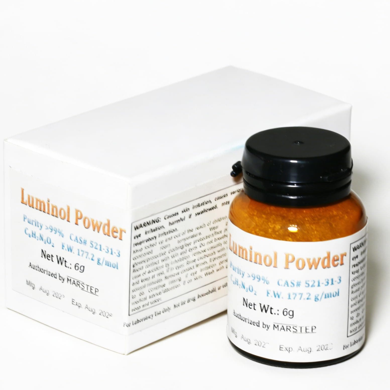 Luminol Powder (6 Grams) Makes 16 oz Solution [Value Pack] Lab-Grade High Purity >99%