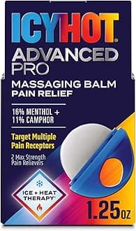 Advanced PRO Pain Relief Massaging Balm, Fast-Acting Max Strength Pain Relief With Menthol 16% and Camphor 11% for Backaches, Joints, Muscle Strains and Arthritis, Essential Oil Scent, 1.25 oz