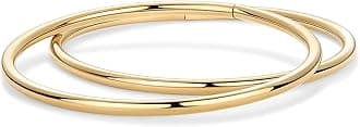 PAVOI14K Gold Plated Ladies 2 Pack Bracelet Set | 2 Pack Stylish Lightweight Stainless Steel Stackable Bracelets