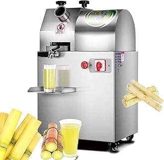 300KG/H Commercial Sugarcane Juicer, 1100W Electric Sugar Cane Ginger Juice Press Extractor - 80% Juice Yield, High Density Filtration Residue Net + 3 Stainless Steel Rollers