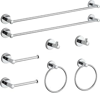 Bathroom Hardware Set Chrome Bathroom Accessory Set Towel Bar 8 Pieces Set