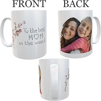 Personalized Photo Mug 11oz on Both Side Custom Mug with Picture Logo Text Personalized Coffee Mug Customized Gifts for Birthday Mother’s Day Housewarming Custom Coffee Mug Taza Personalizadas (Black)
