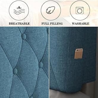 Bedside Cushion Bed Backrest Linen Headboard Cushion Support Reading Pillow Bolster for Twin Full Queen King Daybed Bed Bunk Bed Removable Washable,Coffee,35.4"/90cm(Single)