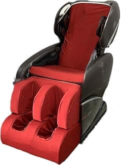 Massage Chair Cover - Full Body Shiatsu Dust Protection Covers, Zero Gravity Recliner Chair Covers Washable Stretch Fabric Universal Slipcovers, Red, Body+Foot