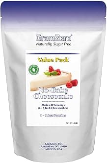 GramZero No-Bake Cheesecake Mix, Makes 6 Cheesecakes, Low Calorie, Stevia Sweetened