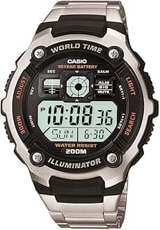 Men's AE2000WD-1AV Silver-Tone Multi-Functional Digital Sport Watch
