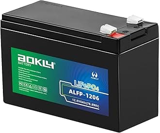 12V 6Ah LiFePO4 Battery, Rechargeable 6AMS Deep Cycle Lithium Iron Battery for Fish Finder, UPS,Kids Ride On Toys