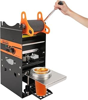 Manual Cup Sealing Machine, 170mm Tall φ90mm/95mm Cup Sealer, for Bubble Boba Milk Tea Cup(Black)