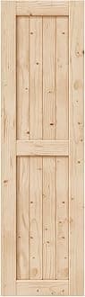 EaseLife 24in x 84in Unfinished Sliding Barn Door Slab,Solid Spruce Wood Door,DIY Assemblely,Easy Install,H-Frame