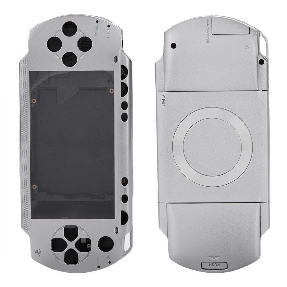 ASHATA Full Housing Repair Mod Case + Buttons Replacement Camera Compatible for 1000 Console(Silver)