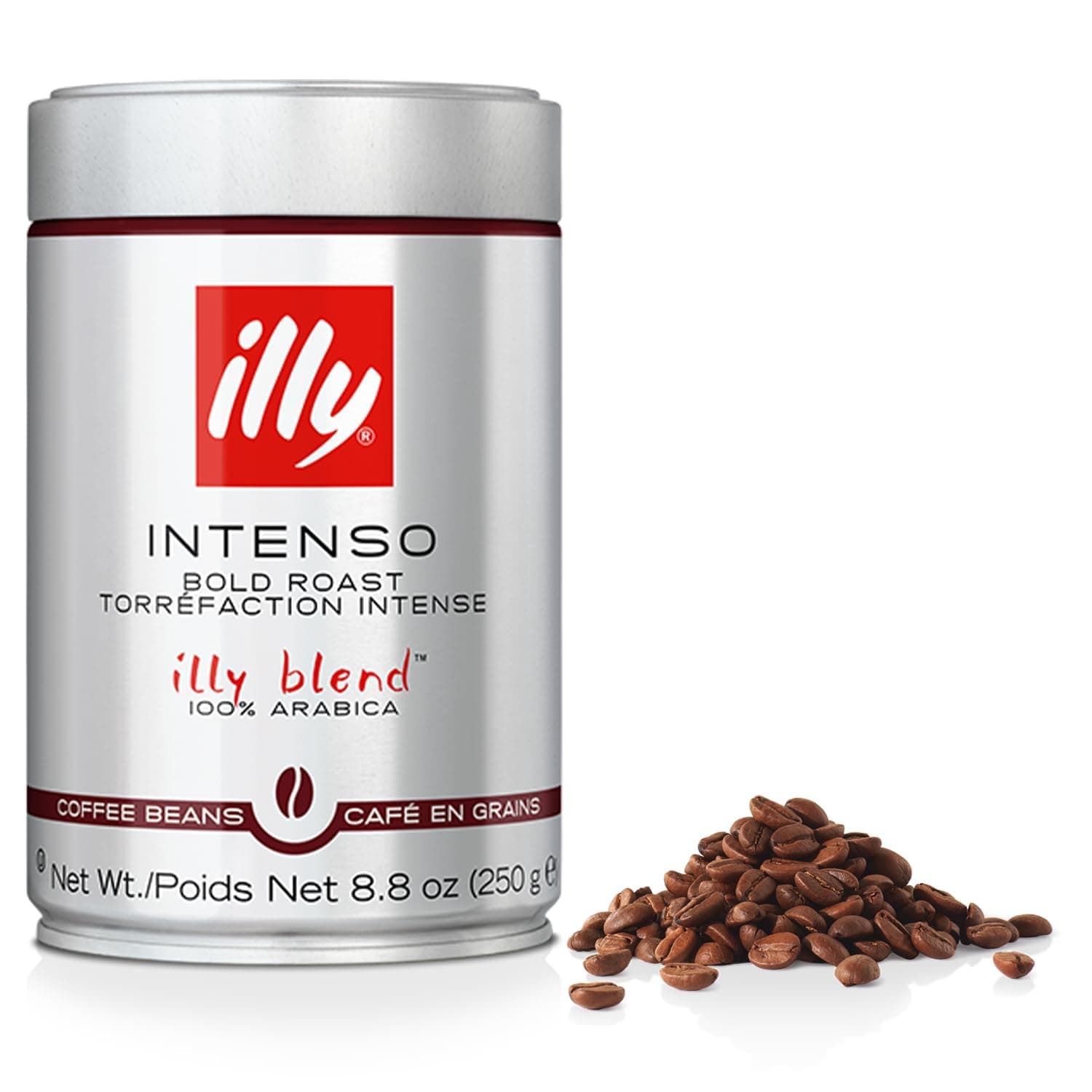 Intenso Whole Bean Coffee, Dark Roast, Intense, Robust And Full Flavored With Notes Of Deep Cocoa, 100% Arabica Coffee, No Preservatives, 8.8 Ounce (Pack Of 1)