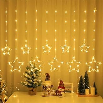 fizzytech Star SMD Curtain LED String Lights – 138 LED, 8 Flash Modes, Multicolour Copper Wire Fairy Lights for Window, Wall, Garden, Diwali, Christmas, Wedding & Home Decoration