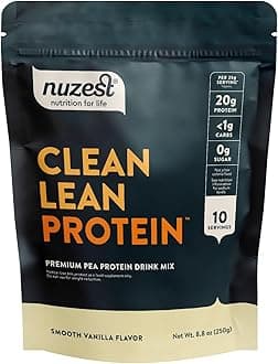 Pea Protein Powder - Clean Lean Protein, Premium Vegan Plant Based Protein Powder, Dairy Free, Gluten Free, GMO Free Protein Shake, Smooth Vanilla, 8.8 oz