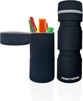 – Project O Pop-Up Pencil Case – Big Capacity for School Supplies, Desk Organizer for pencils & stationery, Aesthetic Desktop Pouch for Girls/Boys, Office Accessories Pen Holder, Pink/Cute (Jet Black)