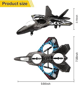 RC Plane Drone Helicopter Quadcopter, RTF 2.4GHz 6-axis Gyro Remote Control Airplane RC Jet Fighter with 3D Flip, Gravity Sensing, Spray Stunts Easy to Fly RC Glider Toys for Adult Kids (Grey)