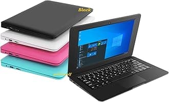 Windows 10 Computer Laptop Mini 10 Inch 32GB Ultra Thin and Light Netbook Quad Core CPU PC HDMI WiFi USB YouTube (Black)