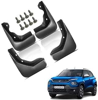 OE Type/Box Type Car Mud Flap for Tata Punch, Black
