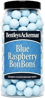 Blue Raspberry Bonbons - (605g) Original Retro Tangy Blue Raspberry Bonbons in a Jar By Bentley & Ackerman's Sweet Shop - Vegetarian