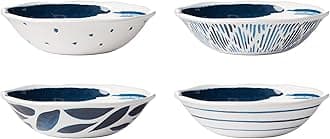 Lenox 895236 Blue Bay Melamine Assorted All-Purpose Bowls, Set of 4, Lightweight Melamine Material