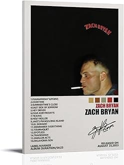 GPWDIEJB Zach Bryan-Zach BryanPoster Canvas Art Oil Painting Wall Painter Home Music Album Celebrity Painting Classical Decorative Wall ArtFrame-style-1112x18inch(30x45cm)