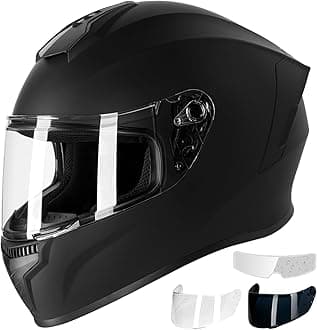 Favoto Motorcycle Full Face Helmet DOT Approved, Lightweight ABS Shell, Anti-Fog Film Included, Flip-Up Street Bike Helmet with Aerodynamic Design for Adults