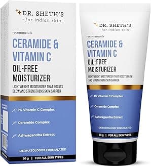Dr. Sheth's Ceramide & Vitamin C Oil - Free Moisturizer Lightweight Moisturizer to Hydrate & Brighten Skin With Vitamin C, Ceramide & Ashwagandha For Women & Men 50g