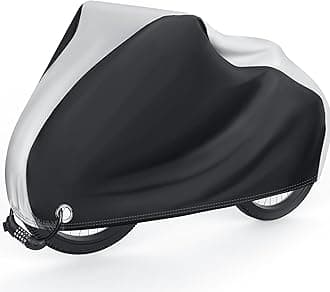 Bike Cover Waterproof Outdoor for 1 Bike, 210D Bicycle Cover Rain Sun UV Dust Wind Proof with Lock Hole and Storage, Bike Covers for Mountain, Road Bike,Single eBike