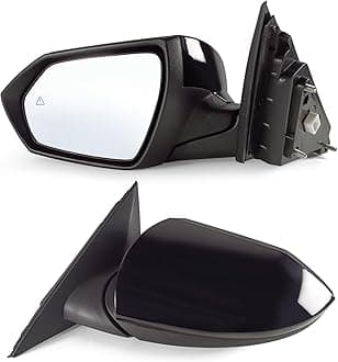 Left Driver Side Mirror Fits 2021 2022 2023 2024 Hyundai Elantra with Power Glass Blind Spot Detection and Manual Folding without Heated Turn Signal Match to Black (5Pins)