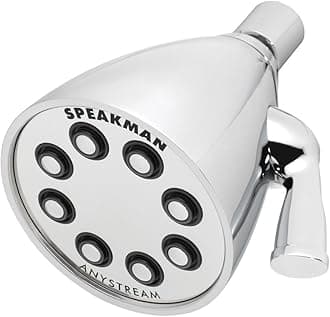 Speakman S-2251 Signature Icon Anystream Adjustable High Pressure Shower Head - 2.5 GPM Solid Brass Replacement Bathroom Showerhead, Polished Chrome