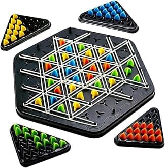 - Large Size Chain Triangle Chess Game, Triggle Game, Board Game for Family Game Night - Family Board Games for Kids and Adults - 2-4 Players - Ages 3 Years and Up