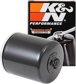 K&N Motorcycle Oil Filter: High Performance, Premium, Designed to be used with Synthetic or Conventional Oils: Fits Select Harely Davidson Motorcycles, KN-171B, black