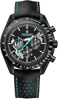 Pagani Design 1779 Luxury Men's Quartz Chronograph Moon Skeleton Watches Japan Movement AR Sapphire Glass Stainless Steel Case Waterproof Analog Watch