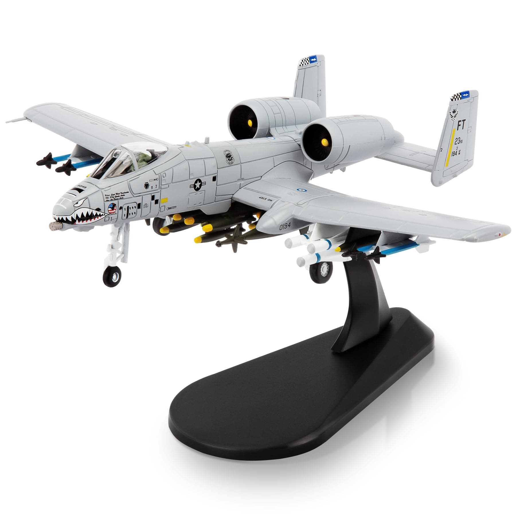 1/100 A-10 Thunderbolt II Warthog Attack Plane（Painted Version） Metal Fighter Military Model Diecast Plane Model for Collection and Displays