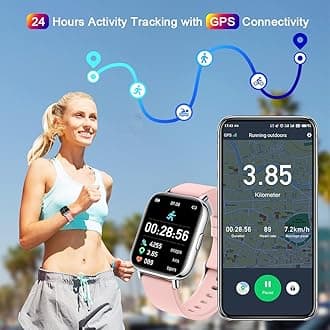 Smart Watch 2024 Watches for Men Women, Fitness Tracker 1.69" Touch Screen Smartwatch Fitness Watch, Sleep/Heart Rate Monitor, Pedometer, IP67 Waterproof Activity Tracker for Android iOS