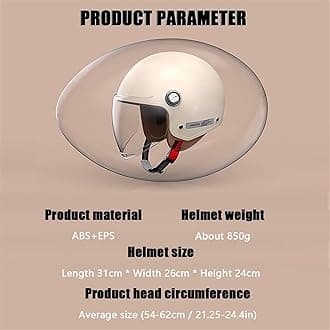 Retro Vespa Helmet with Visor Adult 3/4 Open Face Motorcycle Half Helmet DOT Approved Vintage Scooter Helmets Light Quick Buckle ATV Helmet for Moped Cruiser Chopper