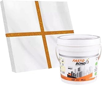 Resin Epoxy Grout - 1 Kg-3 Kg & 5 Kg - Goldan_ Glitter-Sparkle Colors Tile Grout_Fastobond | 3 Components Only | Premixed Glitter For Uniform Finish (5 Kg, Sand Stone Golden), 1 Bucket