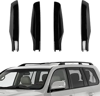 TTCR-II Compatible with 2010-2018 Toyota Land Cruiser Prado FJ150 Roof Rack Cover, for 2010-2018 Toyota Land Cruiser Prado J150 Cargo Luggage Rack Rail End Cover Shell 4 Pcs (Piano Black, Painted)