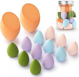 Makeup Sponge Set -12 Pack Mini and 2 Pack Standard Size Makeup Sponge Set, Professional Multicolored Beauty Blenders for Foundation, Powder, and Liquid Makeup Application