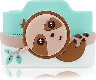 Kidamento Kids Digital Camera & Video Camcorder with Touch Screen, Soft Silicone Case, Detachable Lens Cap, 32GB Memory Card - Model K Zippy The Sloth