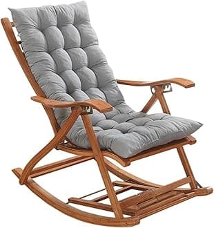 Lounger Cushion Pad, Garden Patio Thick Large Rocking Chair Cushion, Recliner Relax Chair Pad, for Rattan Recliner Indoor Outdoor,gray,40 * 108cm