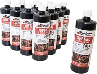 Aladdin Clear Lamp Oil Fuel - Kerosene Alternative Clean Burning Odor Free for Indoor/Outdoor Flat Wick Lanterns, Lamps and Tiki Torches, 384 Ounces