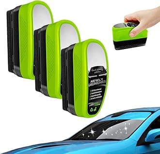KAMOJI Automotive Oil Film Cleaning Brush, 2025 New Glass Oil Film Remover Brush for Car Hydrophobic Glass Coating for Car, Upgrade Glass Cleaning Board for Windshield Glass Coating (GreenX3)