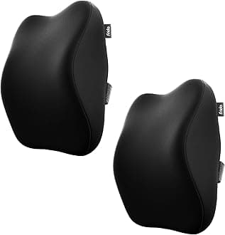 Frido Ultimate Car Neck Rest Pillow, Ultrasoft Car Pillow for Comfortable Car Rides, Superior Neck Support, Neck Pain Relief, Hi-Per Foam Head Rest Pillow with Washable Velvet Cover, Black, Pack of 2