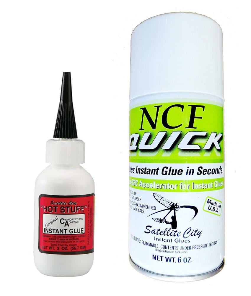 Hot Stuff Thin Instant CA Glue (2oz) & NCF Quick Aerosol Accelerator (6oz)
