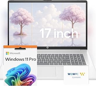 HP 2025 New 17 inch Laptop Computer • 32GB RAM • 1TB SSD • Back to School Limited Edition with Microsoft Office • Intel 13th 8-Cores i3 CPU • 10-Key Number Pad • WOWPC Recovery USB • Window 11 Pro