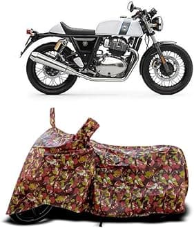 DUFFEL-Two Wheeler Bike Body Cover Compatible for Royal Enfie Continental Gt 650 Bs6 Heat Protectio/UV-Rays/Birds Dropping/DustProof/Waterproof Indoor Outdoor and Parking Full Body Protection [RMJ]